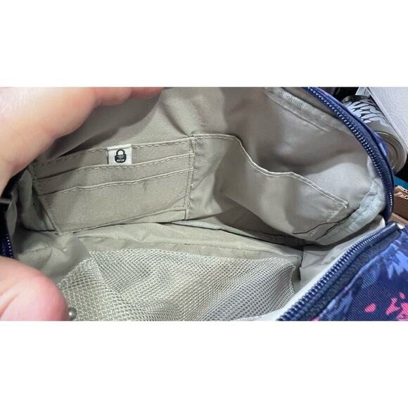 Baggallini Legacy Collection Navy Garden Crossbody Light Nylon Water Resistant - Picture 10 of 12